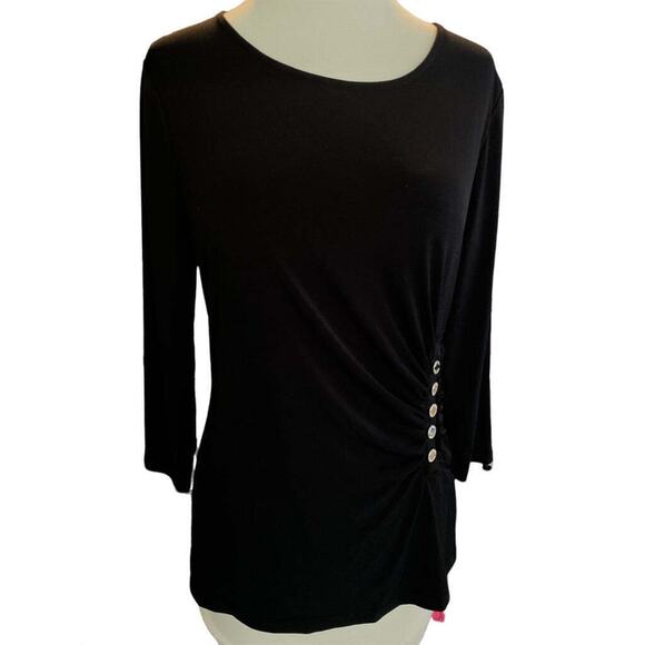 Small Calvin Klein Black Wrap Style Blouse - Picture 1 of 6